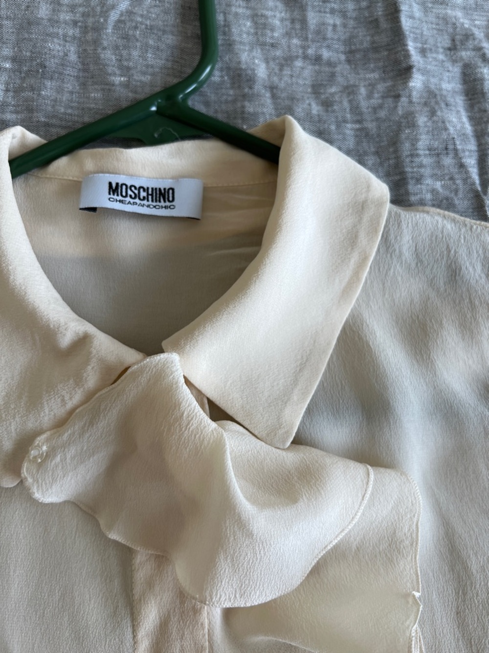 Moschino Cream Ruffle Front Blouse